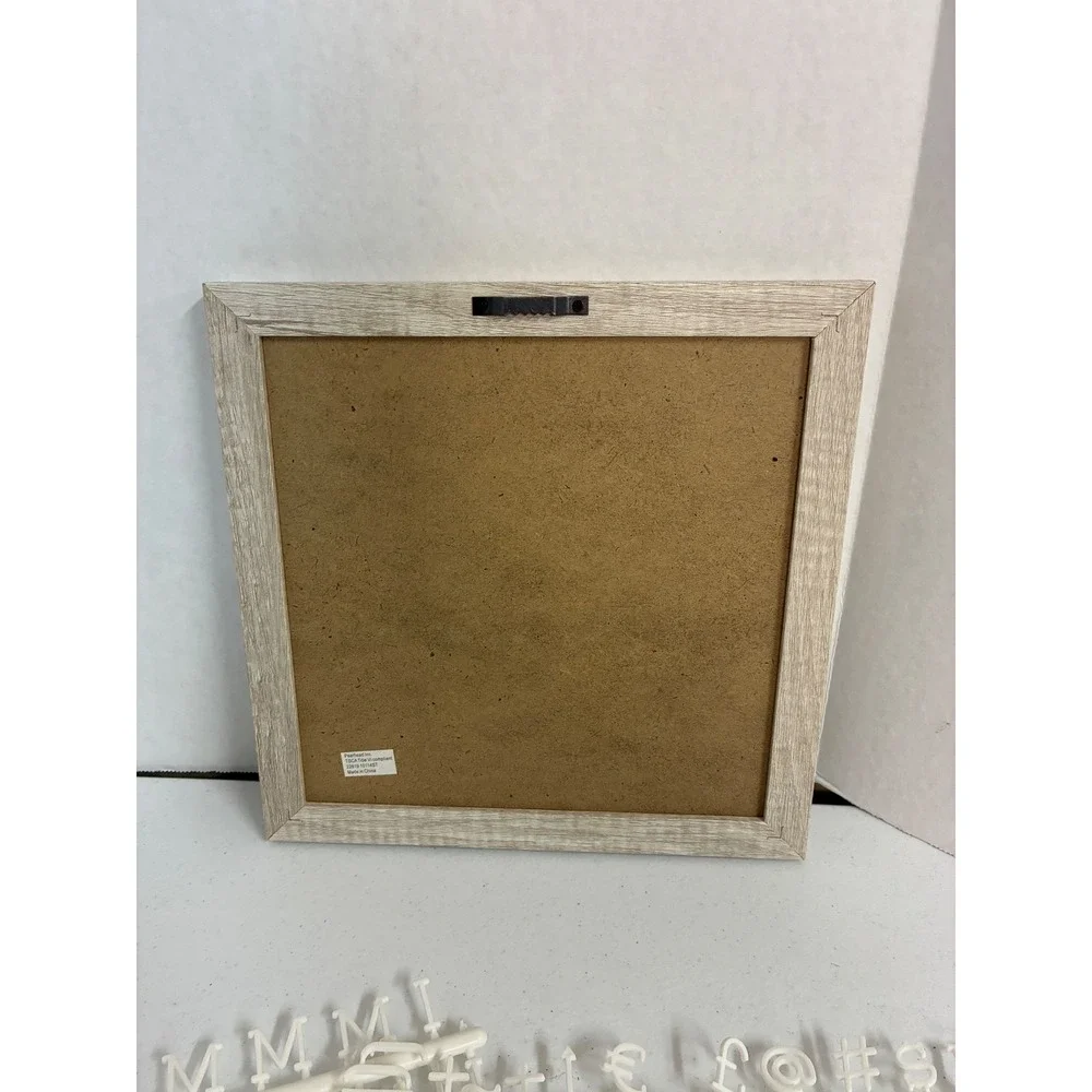 Pearhead Grey Felt Letter Board Light Wood Grain Frame with White Letters 10x10